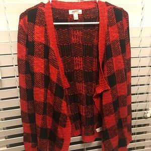 Red/Black Plaid Cardigan